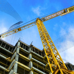 Photo of crane on construction site