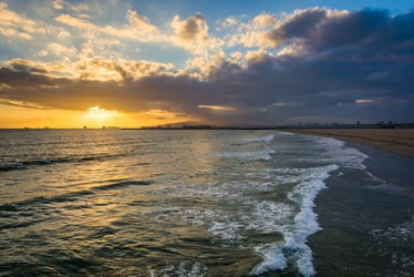 Sunset over the Pacific Ocean, in Seal Beach, California..jpeg