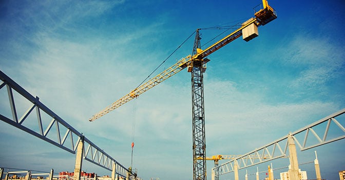 Construction site with crane